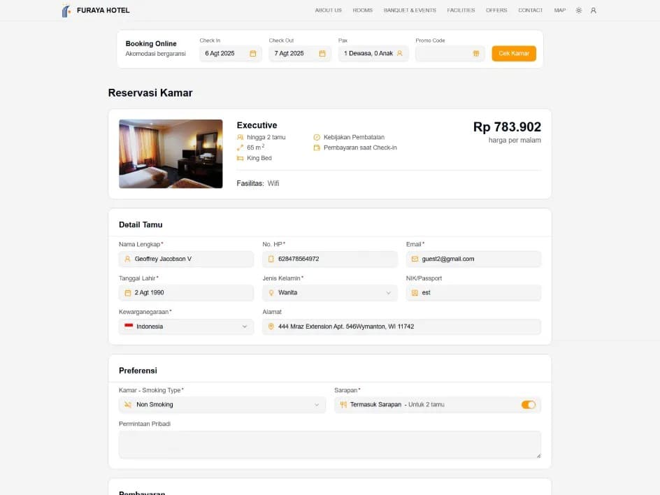 Furaya Hotel Front Desk Management System
